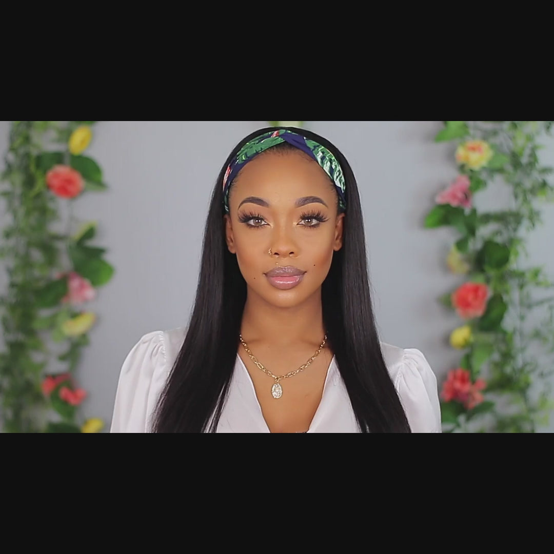 Flash Deal $99.99 22" Straight Headband Wig Beginner Friendly Human Hair Wigs