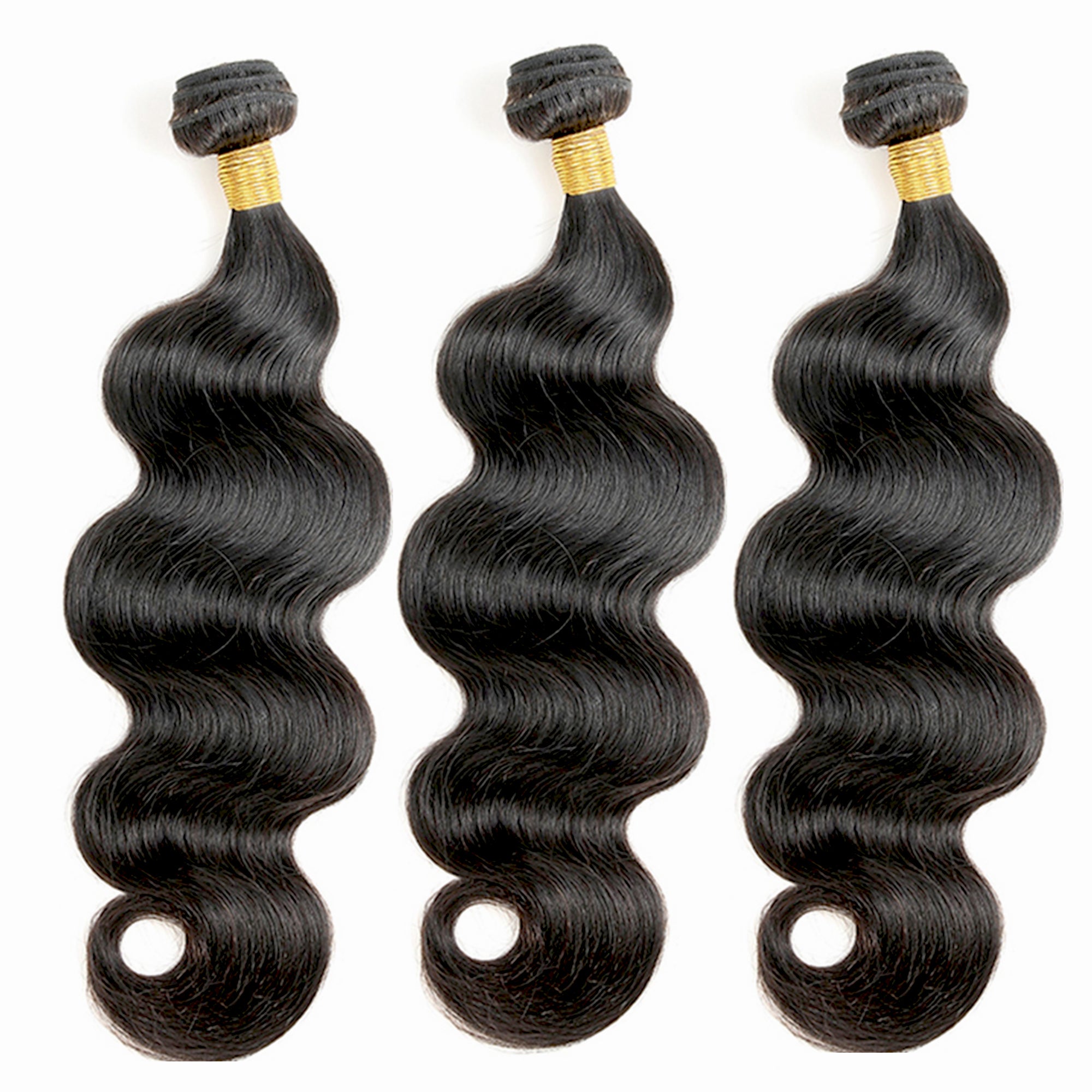 Body Wave Human Hair 3 Bundles With 4x4 Lace Frontal