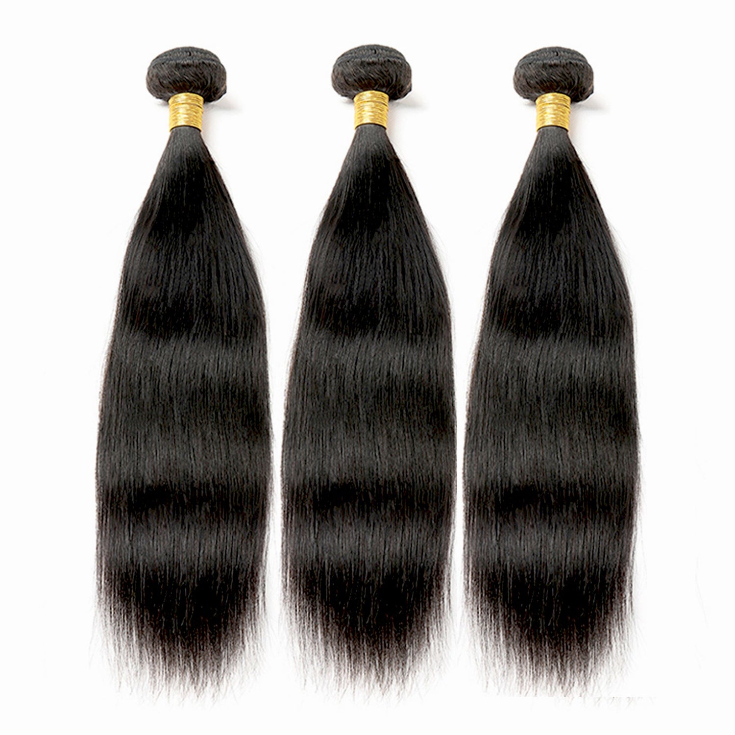 Straight Human Hair 3 Bundles With 13x4 Lace Frontal