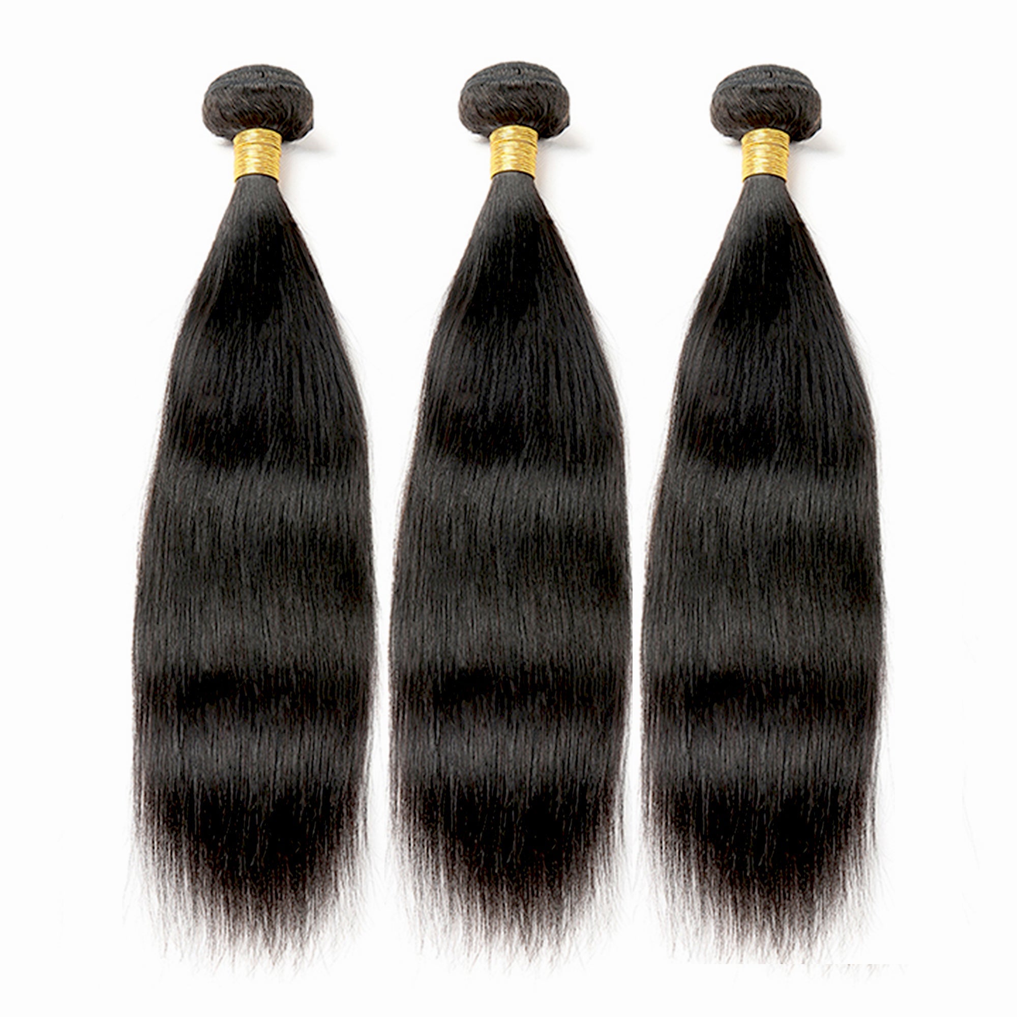 Straight Human Hair 3 Bundles With 13x4 Lace Frontal