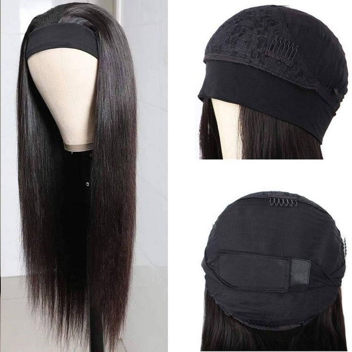 Flash Deal $99.99 22" Straight Headband Wig Beginner Friendly Human Hair Wigs