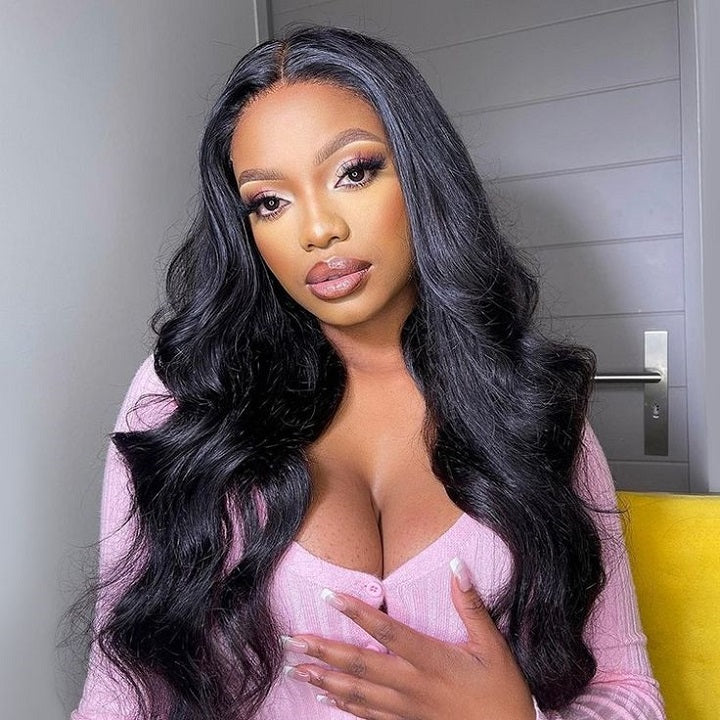 Flash Deal $109.99 14" Body Wave 5x5 Lace Wig Glueless Human Hair Wigs