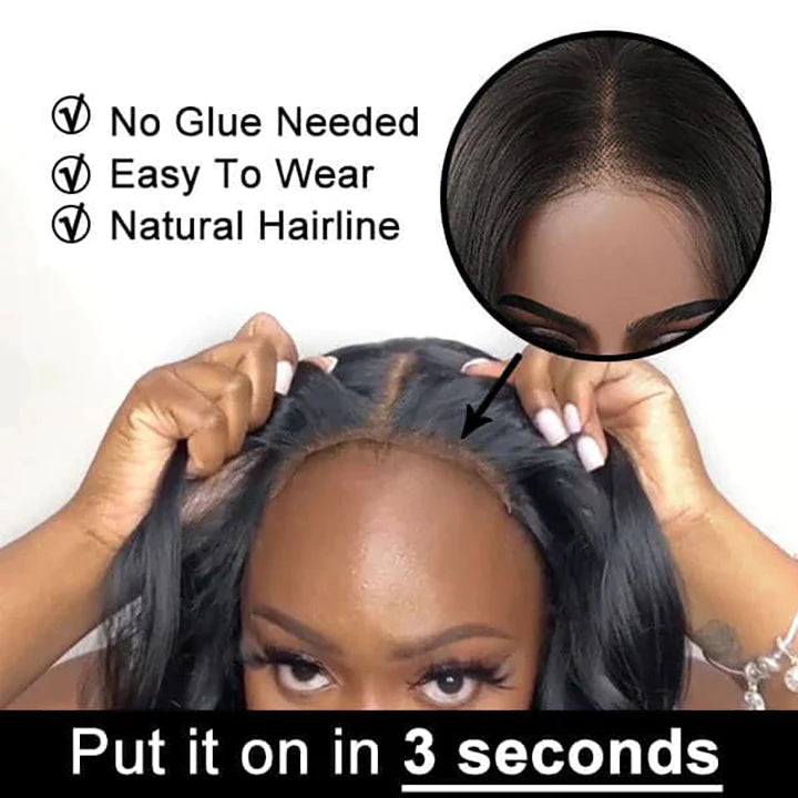 Glueless Deep Wave Bob HD Lace Front Wigs Wear and Go Glueless Wig for Beginners