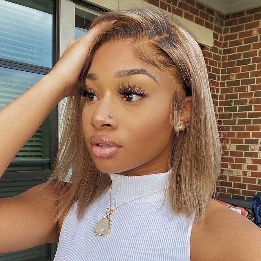 T1B/27 Straight Bob 4x4/13x4 Lace Wig Glueless Human Hair Wig