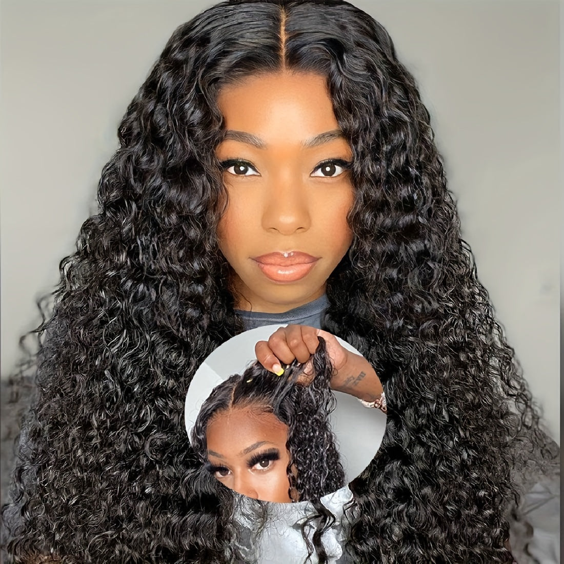 Real HD Lace Pre Cut Glueless Lace Wigs Deep Wave Human Hair 5X5 Lace Wigs