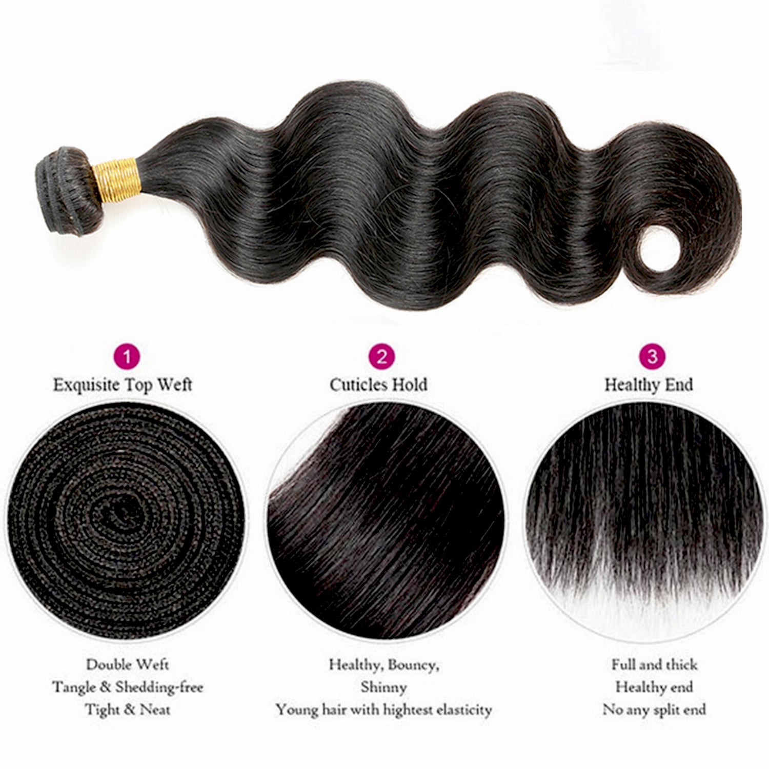 Body Wave Human Hair 3 Bundles With 13x4 Lace Frontal