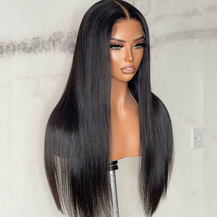 Glueless Straight 5x5 Lace Wig HD Lace Human Hair Wig Bleached Knots