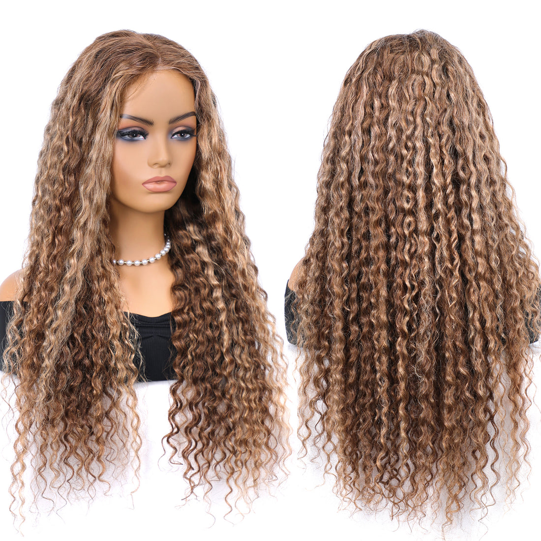 Hairvilla Honey Blonde Highlight Water Wave 13x4 Lace Front Human Hair Wig | Precious