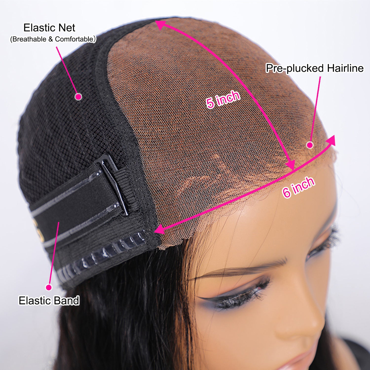 Hairvilla 6x5 HD Lace Pre-Pluck Pre-Cut Pre-Bleached knots Glueless Loose Deep Wave Human Hair Wig [Nana]