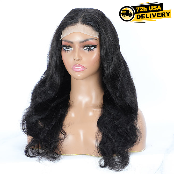 [Renee] Pre Cut Body Wave 5x5 Lace Natural Black Human Hair Wig