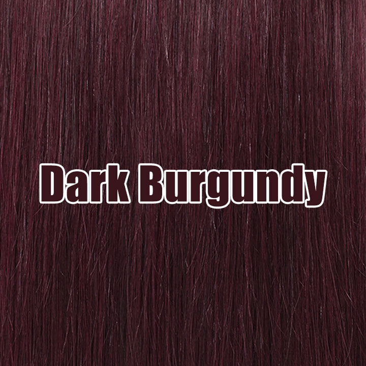 Glueless Layer Cut Straight Bob Burgundy Dark Red With Bangs Human Hair Wigs [Diva]