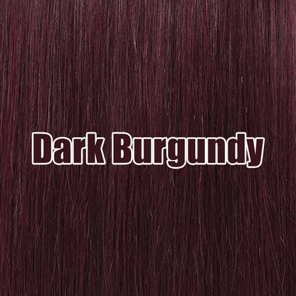 Glueless Layer Cut Straight Bob Burgundy Dark Red With Bangs Human Hair Wigs [Diva]