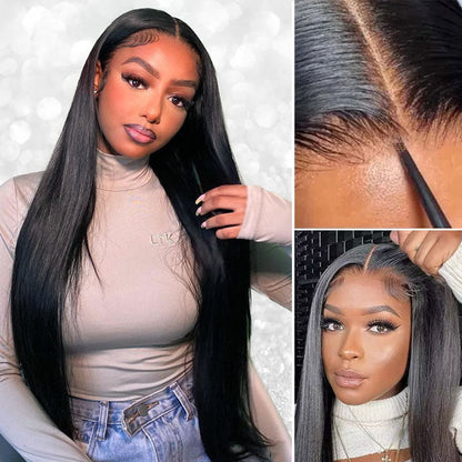 Pre Cut 5x6 Glueless Lace Closure Wigs Straight Human Hair Wig HD Lace Wigs [Magic]