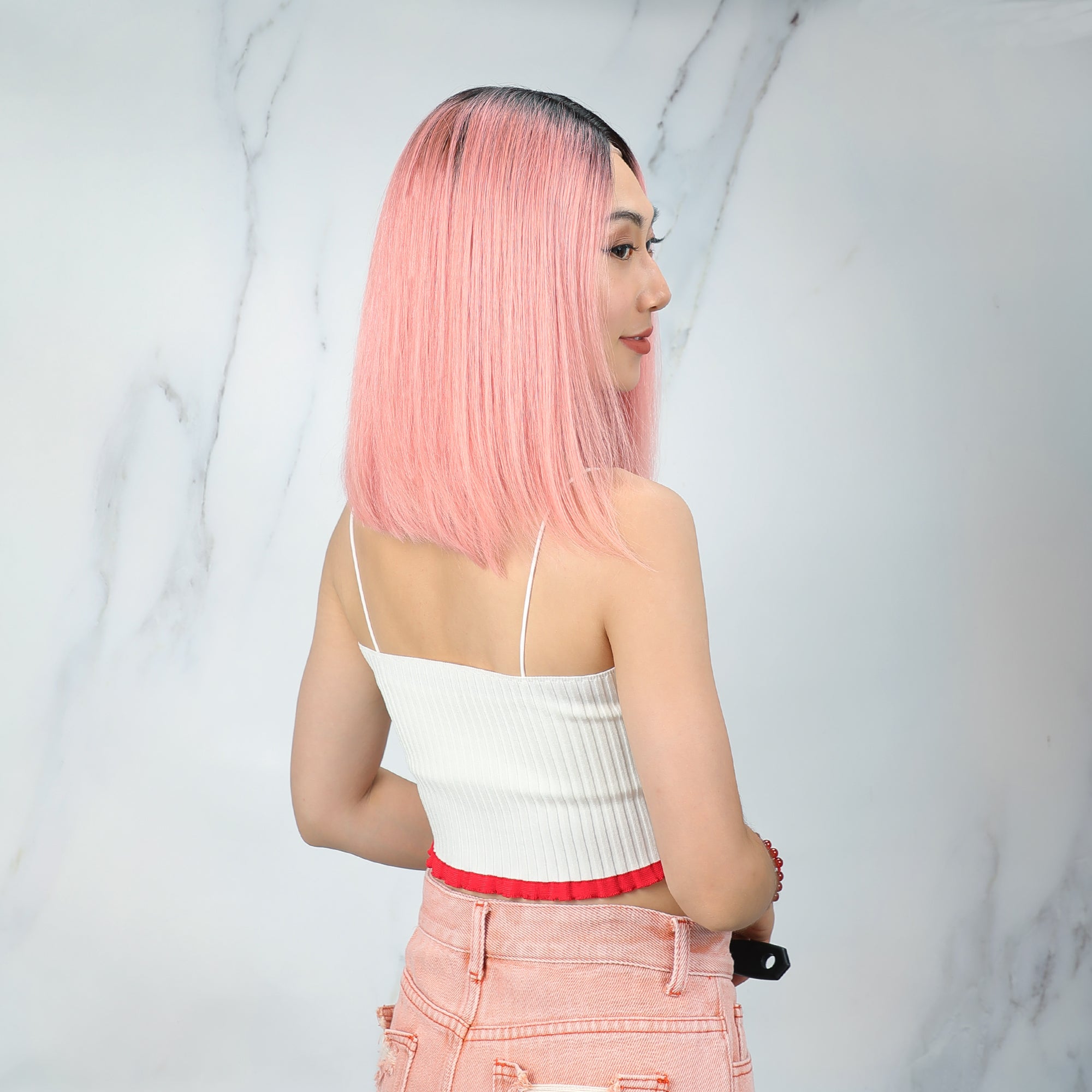 Ombre Straight Short Bob 13x4x1 T-part Lace Human Hair Wig [Lisa]