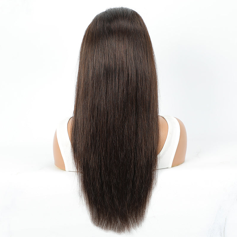 [Olivia] Bone Straight 13x4 Front Lace Natural Black Human Hair Wig