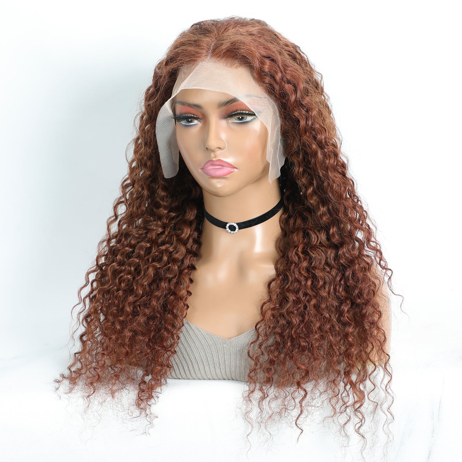 [Sara] Curly 13x4 Lace Caramel Frontal Human Hair Wig
