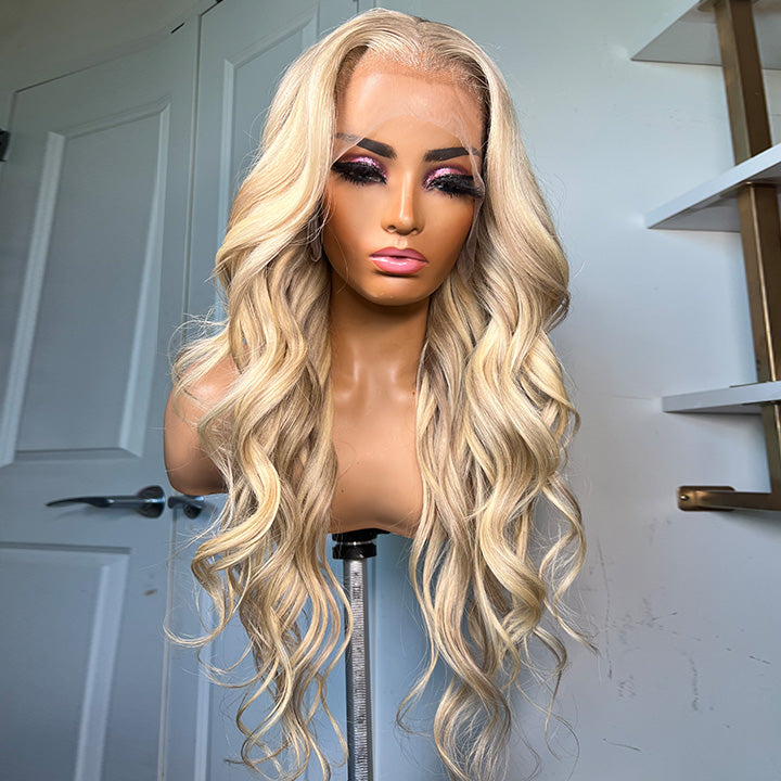Highlight Blonde TP18/613 Body Wave 13x4/4x4 Lace Wig Glueless HD Lace Human Hair Wig