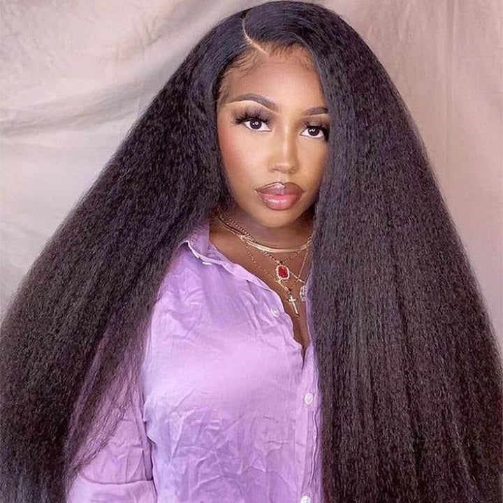 Kinky Straight 5x5/13x4 HD Lace Wig Glueless Human Hair Wig