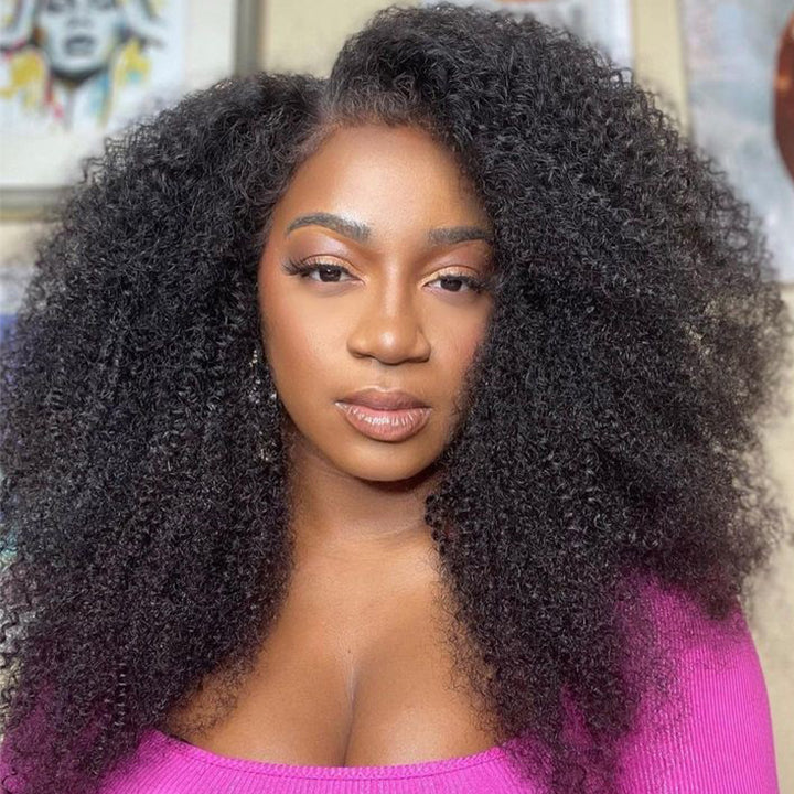 Afro Kinky Curly 4x4/13x4 Lace Wig HD Lace Glueless Human Hair Wig