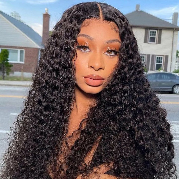 Deep Wave Full Lace Wig Can Be Braid Preplucked Hairline Wig