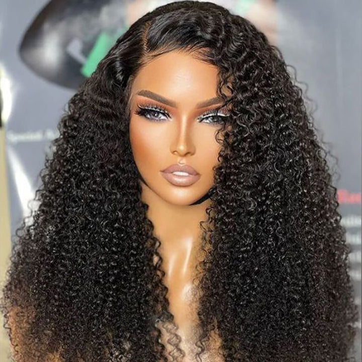 Pre Cut Glueless Wig Afro Curly Real HD Lace Wigs 5x5 Closure Wigs Human Hair Wigs