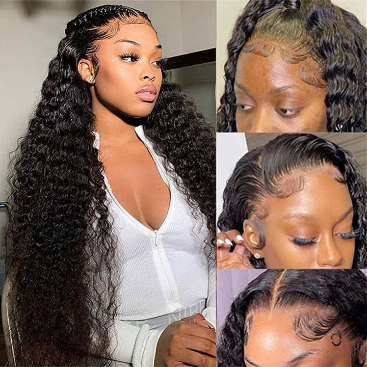 Curly Full Lace Wig Can Be Braid Preplucked Hairline Human Hair Wig