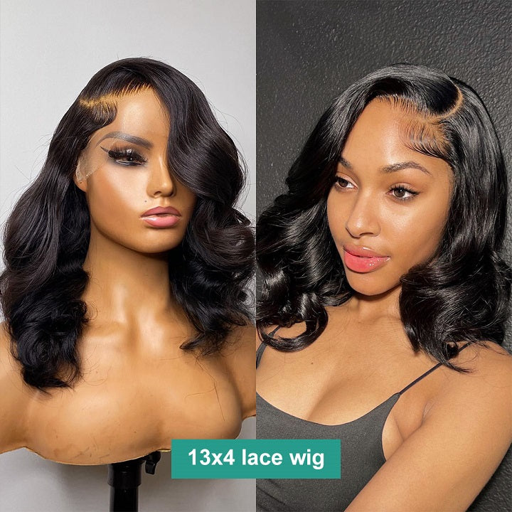 [Zoe] Wavy 4x4 Lace Bob Wig Glueless 13x4 Bob Lace Human Hair Wig