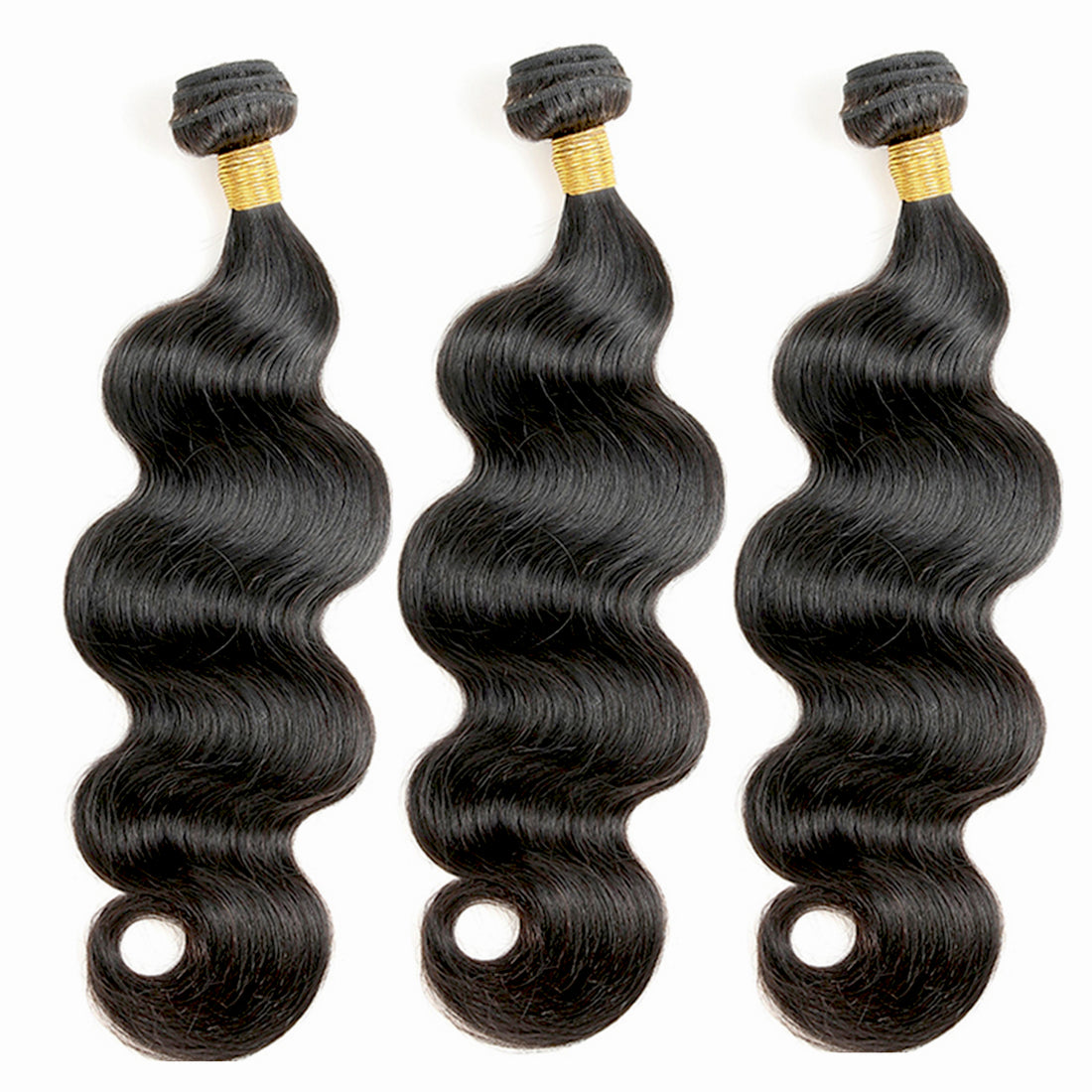 Body Wave Human Hair 3 Bundles With 4x4 Lace Frontal