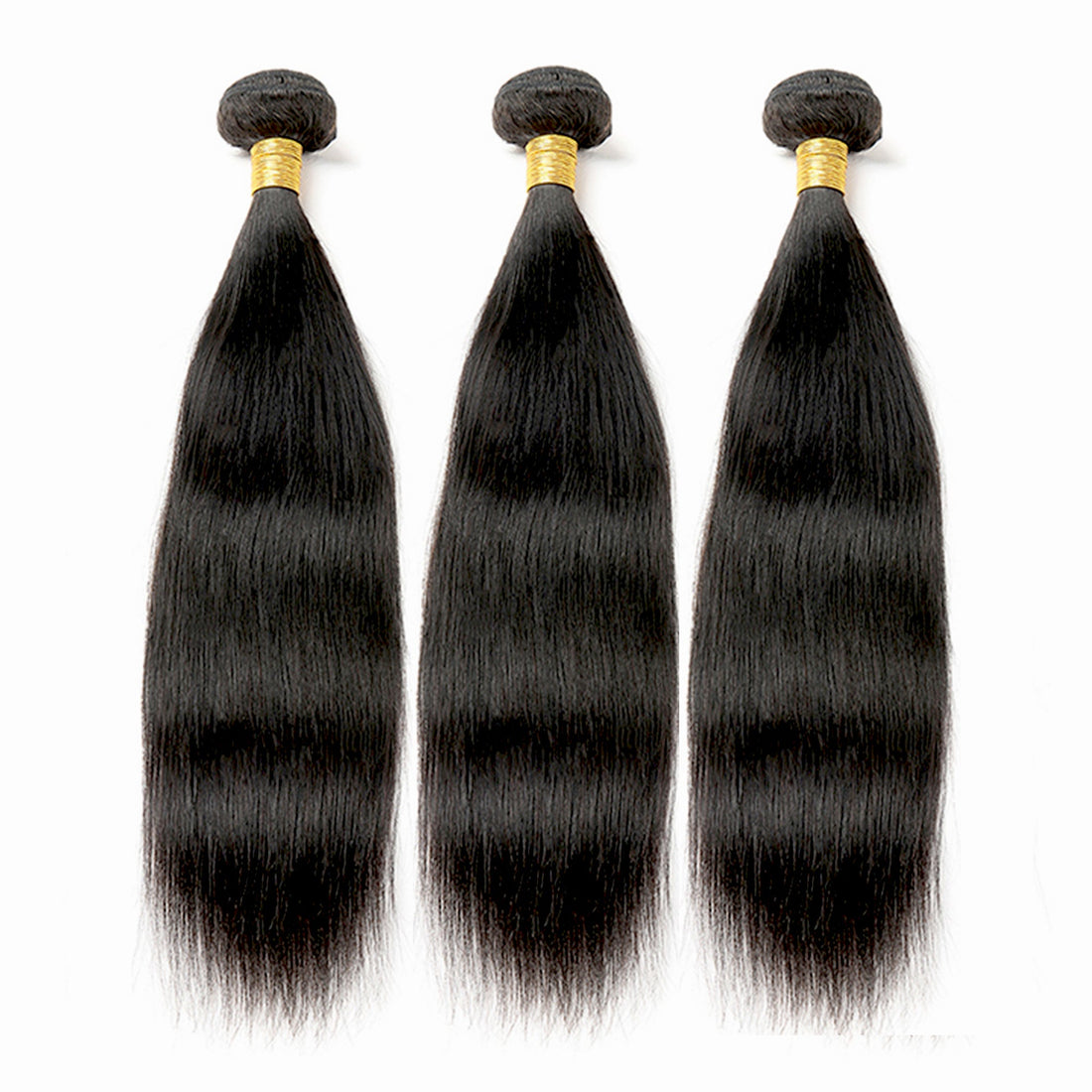 Straight Human Hair 3 Bundles With 13x4 Lace Frontal