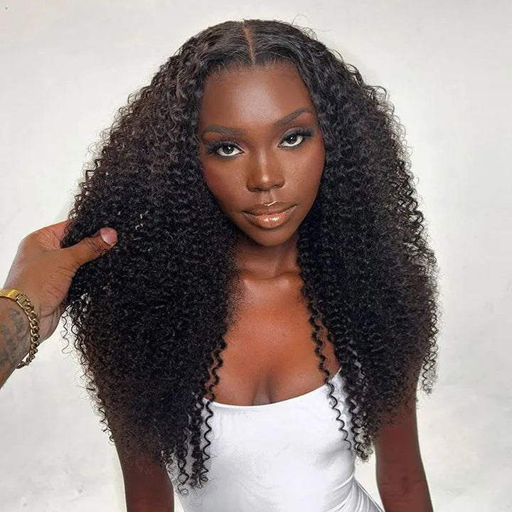 Pre Cut Glueless Lace Wigs Kinky Curly Human Hair Wigs 5x5 Real HD Lace Closure Wigs