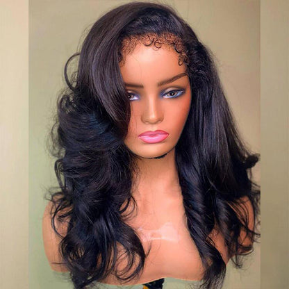 4C Edge Hairline Body Wave 13x4 Real HD  Lace Front Wigs With Kinky Edges Curly Baby Hair