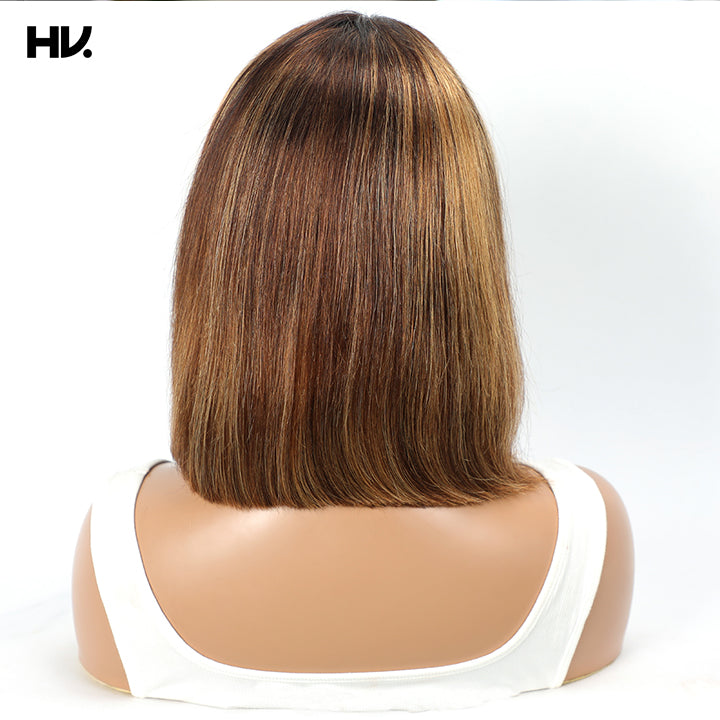 Straight Bob Highlight 13x4 Lace Human Hair Wig [Lucy]