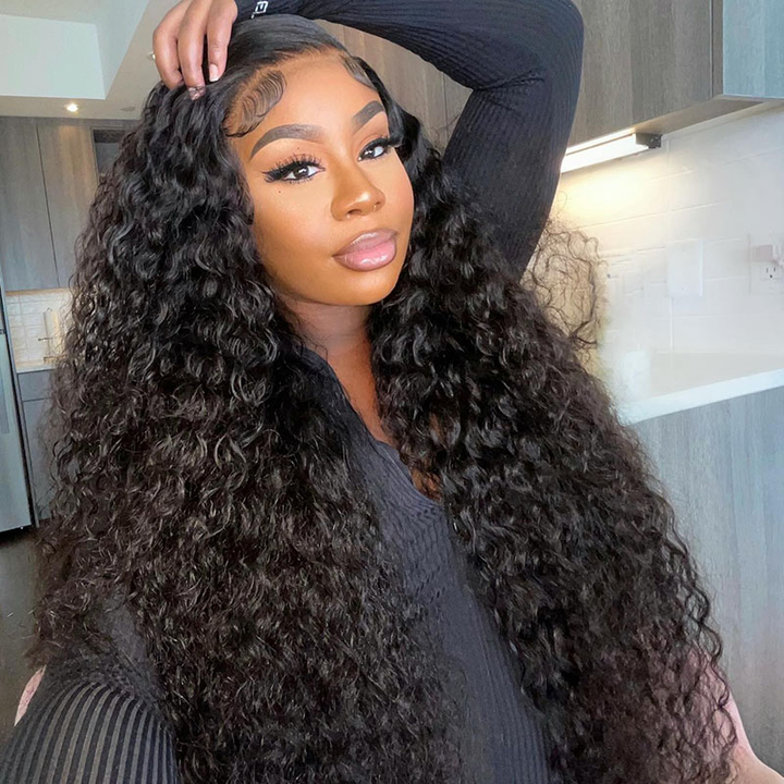 Water Wave Full Lace Human Hair Wig Preplucked Hairline Wig Can Be Braid