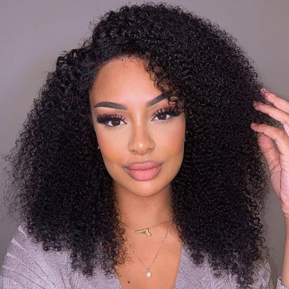 Pre Cut Glueless Wig Afro Curly Real HD Lace Wigs 5x5 Closure Wigs Human Hair Wigs