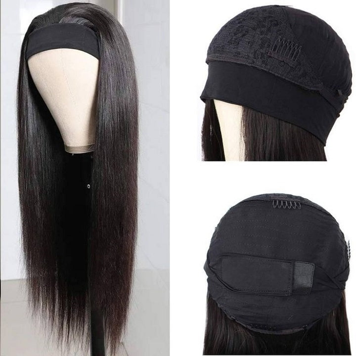 Flash Deal $99.99 22&quot; Straight Headband Wig Beginner Friendly Human Hair Wigs
