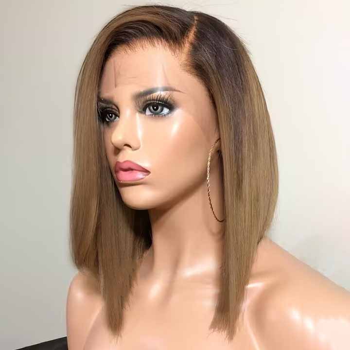 T1B/27 Straight Bob 4x4/13x4 Lace Wig Glueless Human Hair Wig