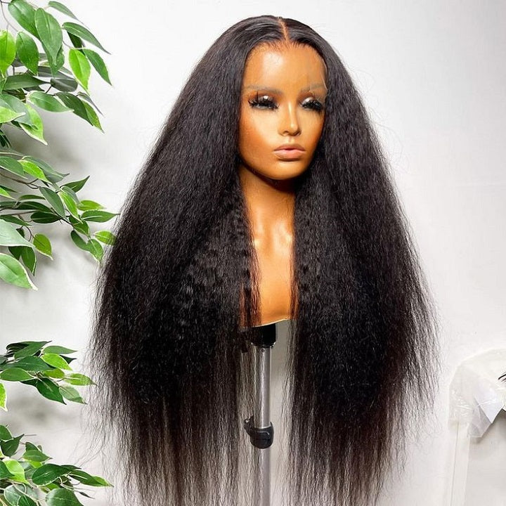 Kinky Straight 5x5/13x4 HD Lace Wig Glueless Human Hair Wig