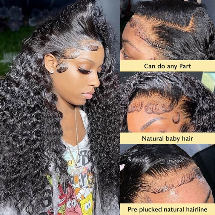 Curly Full Lace Wig Can Be Braid Preplucked Hairline Human Hair Wig