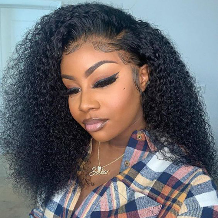 Pre Cut Glueless Wig Afro Curly Real HD Lace Wigs 5x5 Closure Wigs Human Hair Wigs