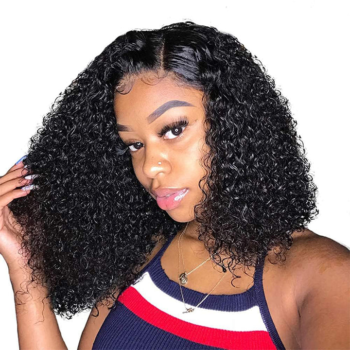 Pre Cut Curly Bob Wig Human Hair 5x5 HD Lace Closure Wigs