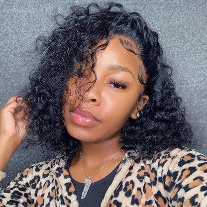 Pre Cut Curly Bob Wig Human Hair 5x5 HD Lace Closure Wigs