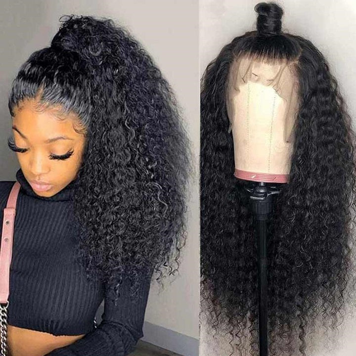 Curly Full Lace Wig Can Be Braid Preplucked Hairline Human Hair Wig