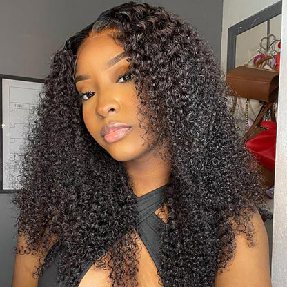 Pre Cut Glueless Lace Wigs Kinky Curly Human Hair Wigs 5x5 Real HD Lace Closure Wigs